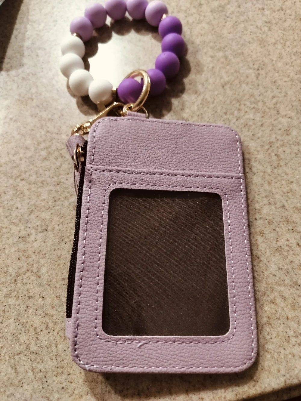 Lavender Tassel Wristlet Card Holder Keychain